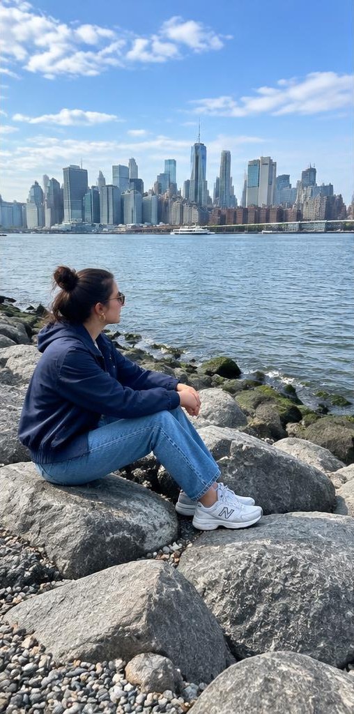 AI-generated shoot example 1 at DUMBO waterfront