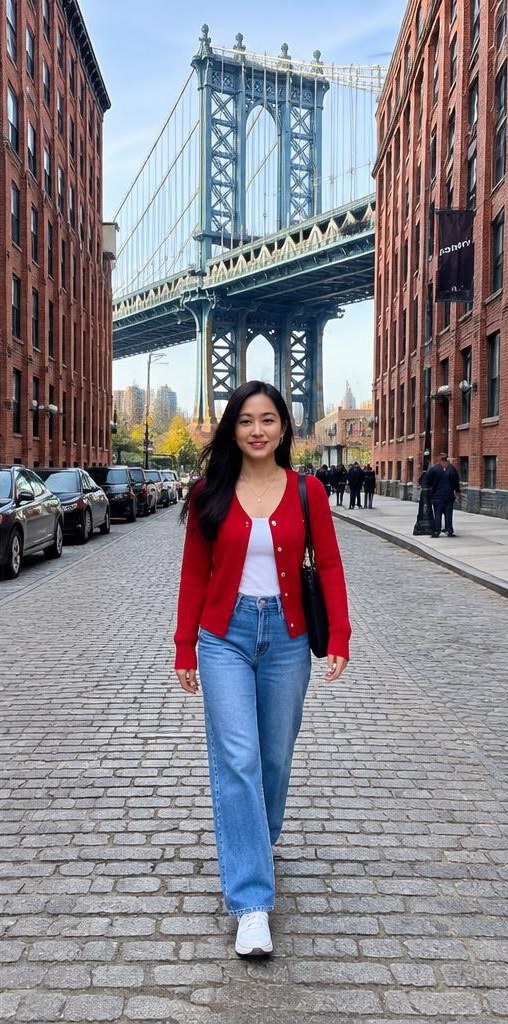 AI-generated shoot example 2 at DUMBO waterfront